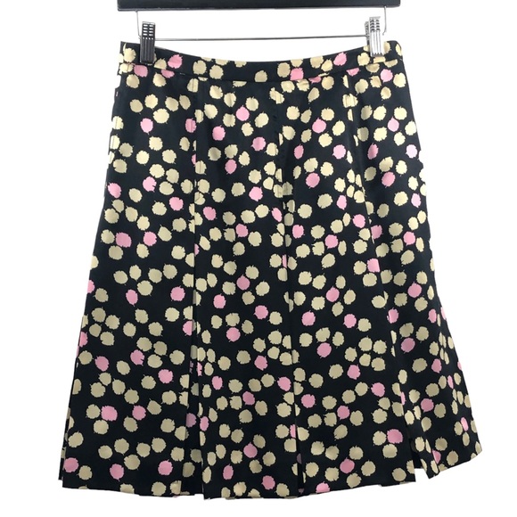 J. Crew Dresses & Skirts - JCrew 100% Silk Polka Dot Pleated Midi Skirt